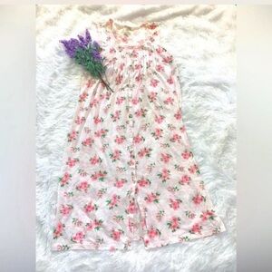 Vintage cottage core pink floral nightgown M